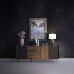 Prestigo Large Sideboard Cabinet 200cm - Oak Walnut 200cm - thumbnail 4