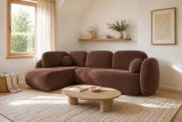 Corner Sofa Bed Olio II - Brown 289cm Left - thumbnail 1