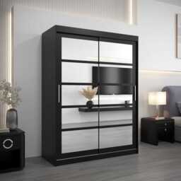 Roma II Sliding Door Wardrobe 150cm - White 150cm - thumbnail 2