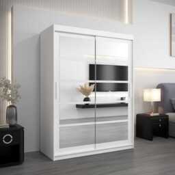 Roma II Sliding Door Wardrobe 150cm - White 150cm