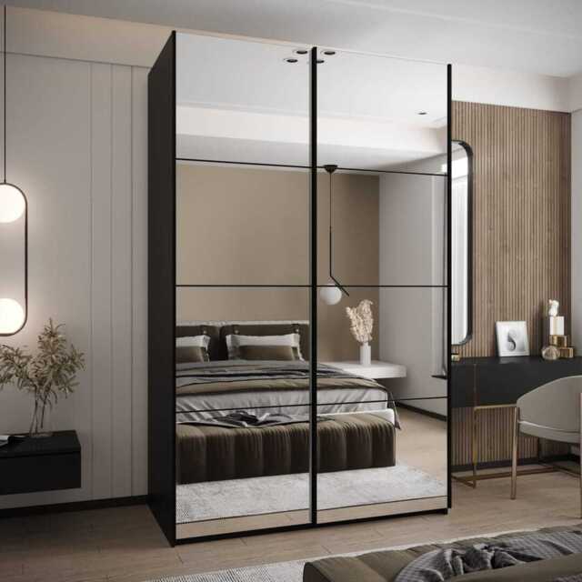 Trosa II Sliding Door Wardrobe 160cm - Black 160cm - image 1