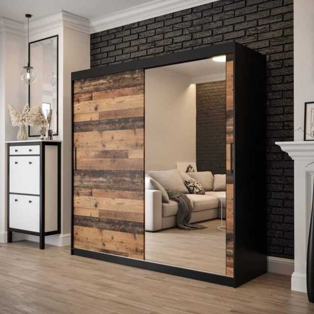 Tilburg II Sliding Door Wardrobe 200cm - Dark Oak 200cm - image 1