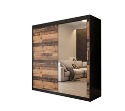 Tilburg II Sliding Door Wardrobe 200cm - Dark Oak 200cm - thumbnail 2
