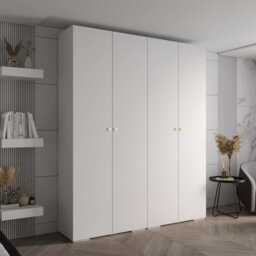 Inova II Hinged Door Wardrobe 200cm - White 200cm - thumbnail 1