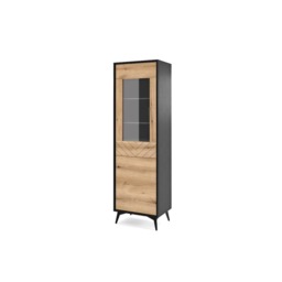 Diamond Tall Display Cabinet 54cm - Oak Evoke 54cm - thumbnail 1
