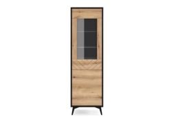 Diamond Tall Display Cabinet 54cm - Oak Evoke 54cm - thumbnail 2