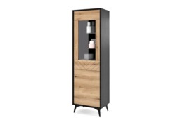Diamond Tall Display Cabinet 54cm - Oak Evoke 54cm - thumbnail 3