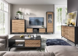 Diamond Tall Display Cabinet 54cm - Oak Evoke 54cm - thumbnail 5
