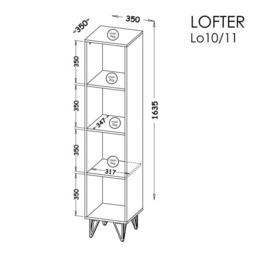 Lofter LO10 Bookcase 35cm - Oak Wotan 35cm - thumbnail 4