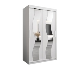 Seville Sliding Door Wardrobe 120cm - White 120cm - thumbnail 2