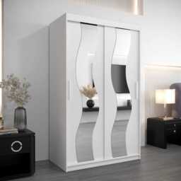 Seville Sliding Door Wardrobe 120cm - White 120cm - thumbnail 1