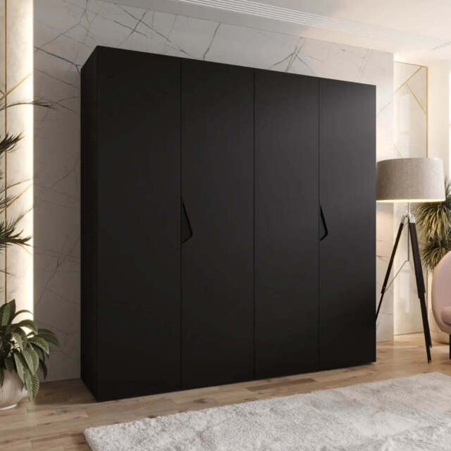 Sandi I Hinged Door Wardrobe 200cm - Black 200cm - image 1