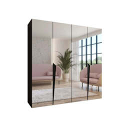 Piano III Hinged Door Wardrobe 200cm - Black 200cm - thumbnail 4
