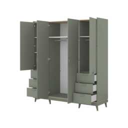 Scandi Hinged Door Wardrobe 190cm - Green 190cm - thumbnail 3