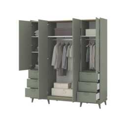 Scandi Hinged Door Wardrobe 190cm - Green 190cm - thumbnail 4
