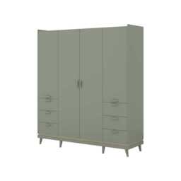 Scandi Hinged Door Wardrobe 190cm - Green 190cm - thumbnail 2