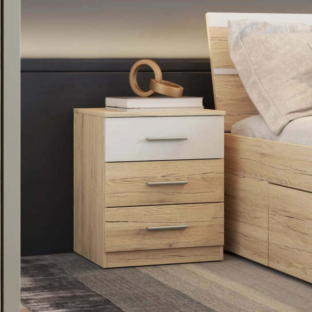 Beta Bedside Cabinet 46cm [Oak San Remo] - Oak San Remo 46cm - image 1