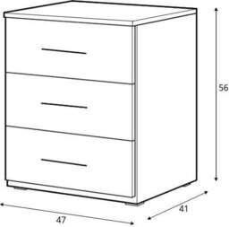 Beta Bedside Cabinet 46cm [Oak San Remo] - Oak San Remo 46cm - thumbnail 3