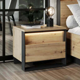 Quant QS-03 Bedside Table 55cm - Oak Artisan 55cm