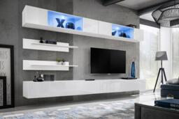 "Fly I3 Entertainment Unit For TVs Up To 75"" - White 320cm" - thumbnail 1