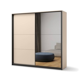 Enna EN-01 Sliding Door Wardrobe 220cm - Beige 220cm