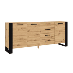 Nuka Sideboard Cabinet 197cm [Drawers] - Oak Artisan 197cm