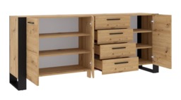 Nuka Sideboard Cabinet 197cm [Drawers] - Oak Artisan 197cm - thumbnail 2