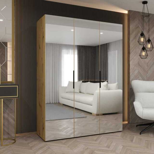Marbella III Hinged Door Wardrobe 150cm - Oak Artisan 150cm - image 1