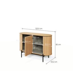 Rotto RT-02 Sideboard Cabinet 124cm - Oak Vincenza 124cm - thumbnail 5