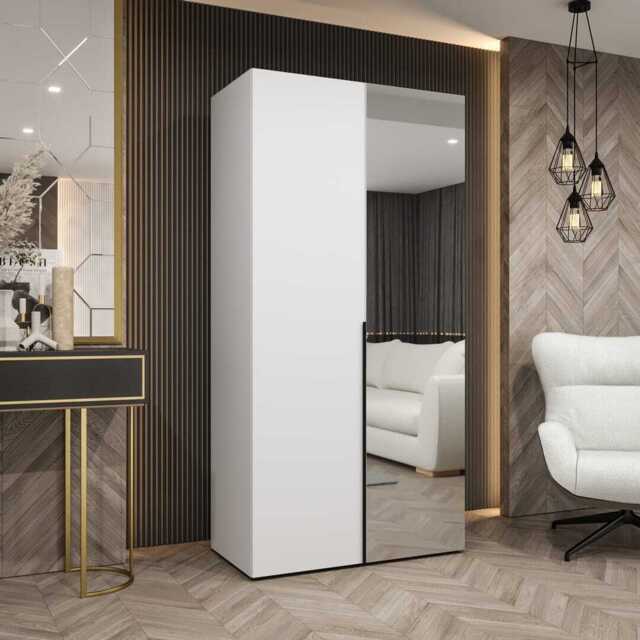 Alicante II Hinged Door Wardrobe 100cm - White 100cm - image 1
