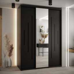 Cannes XIII Sliding Door Wardrobe 180cm - Black 180cm