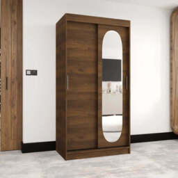 Royal Sliding Door Wardrobe 100cm - Oak Walnut 100cm