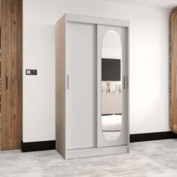 Royal Sliding Door Wardrobe 100cm - Oak Walnut 100cm - thumbnail 2