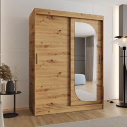 Lucy Sliding Door Wardrobe 150cm - Black 150cm - thumbnail 5