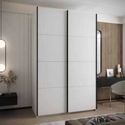 Trosa I Sliding Door Wardrobe 150cm - White 150cm - thumbnail 1