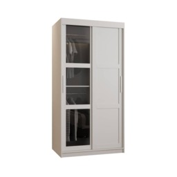 Parma III Sliding Door Wardrobe 100cm - Black 100cm - thumbnail 3
