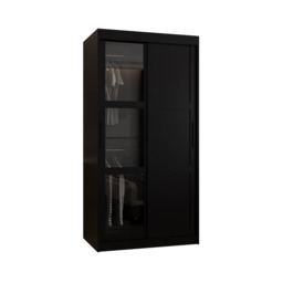 Parma III Sliding Door Wardrobe 100cm - Black 100cm - thumbnail 8