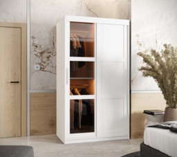 Parma III Sliding Door Wardrobe 100cm - Black 100cm - thumbnail 5