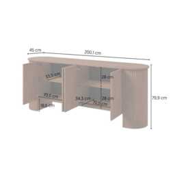 Cavo Sideboard Cabinet 200cm - Oak Walnut 200cm - thumbnail 6