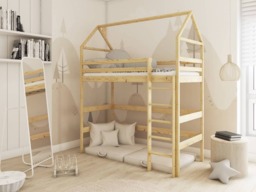 Wooden Loft Bed Gloria - Pine Without Mattress - thumbnail 3