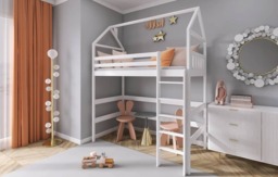 Wooden Loft Bed Gloria - Pine Without Mattress - thumbnail 5