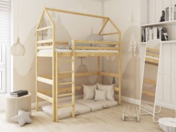 Wooden Loft Bed Gloria - Pine Without Mattress - thumbnail 1