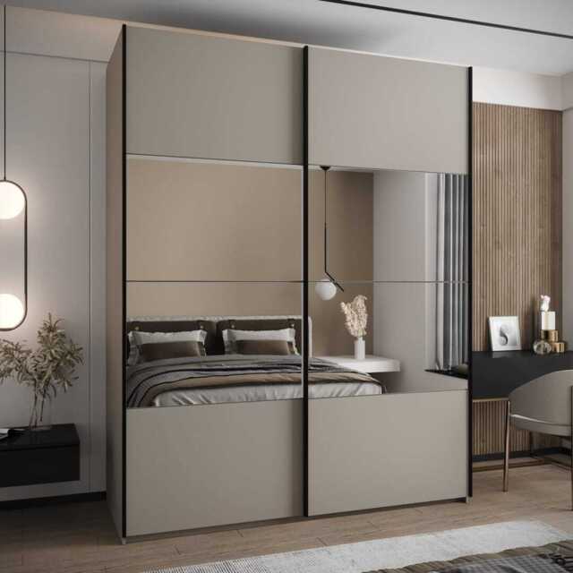 Trosa IV Sliding Door Wardrobe 200cm - Cashmere 200cm - image 1