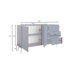 Rose Sideboard Cabinet 156cm - Blue 156cm - thumbnail 3
