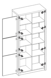 Roma ROM2 Tall Display Cabinet 90cm - Elm 90cm - thumbnail 2