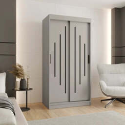 Rubino Y Sliding Door Wardrobe 100cm - Cashmere 100cm - thumbnail 1