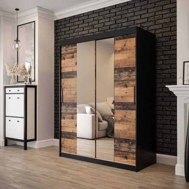 Tilburg I Sliding Door Wardrobe 150cm - Dark Oak 150cm - image 1