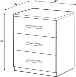 Galaxy Bedside Table 47cm - Oak Monastery 47cm - thumbnail 4