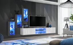 "Switch XXII Wall Entertainment Unit For TVs Up To 60"" - White 210cm Graphite" - thumbnail 1