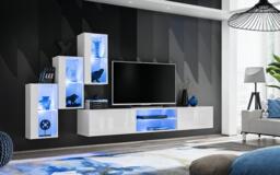 "Switch XXII Wall Entertainment Unit For TVs Up To 60"" - White 210cm Graphite" - thumbnail 2